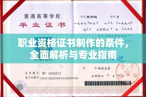 桃园职业资格证书制作的条件，全面解析与专业指南