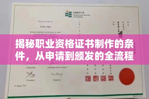 桃园揭秘职业资格证书制作的条件，从申请到颁发的全流程解析