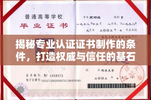 桃园揭秘专业认证证书制作的条件，打造权威与信任的基石